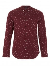 Topman Burgundy Geo Long Sleeve Shirt