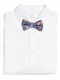Topman Denim Floral Bow Tie