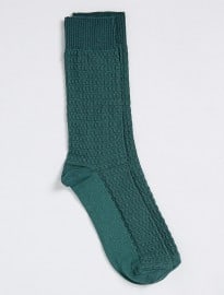 Topman Green Textured Socks