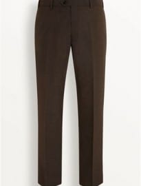 Next Brown Regular Fit Plain Front Trousers