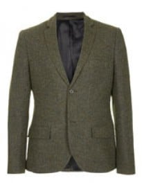 Topman Premium Green Donegal Heritage Fit Suit Jacket