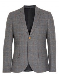 Topman Premium Grey Checked Heritage Suit Jacket