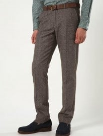 Topman Brown Herringbone Trousers