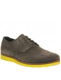 Ask The Missus Uranus Brogue Grey Suede Yellow Sole