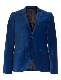Topman Teal Velvet Skinny Blazer