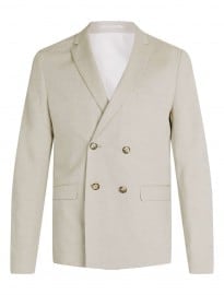 Topman Stone Double Breasted Cotton Blazer