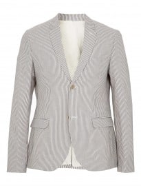 Topman Blue Seersucker Skinny Blazer