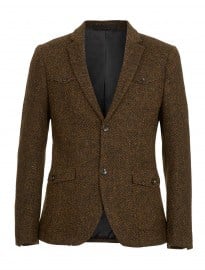 Topman Harris Tweed Brown Blazer