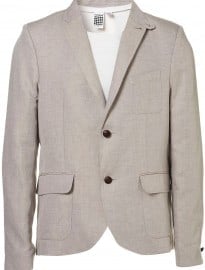 Topman Bran Linen Skinny Blazer