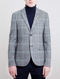 Topman Black And White Heritage Checked Blazer