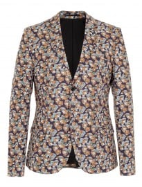 Topman Navy Printed Floral Blazer