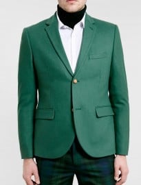 Topman Green Flannel Blazer