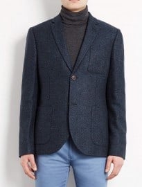 Topman Teal Textured Blazer