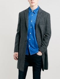 Topman Harris Tweed Blue Coat