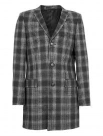 Topman Charcoal Checked Drop Shouldered Smart Coat
