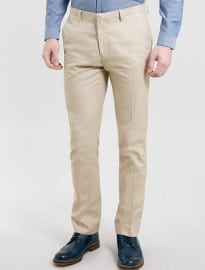 Topman Stone Oxford Skinny Fit Trousers