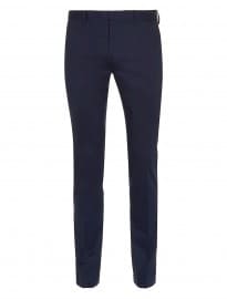 Topman Navy Leather Look Trim Ultra Skinny Trousers
