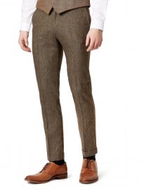 Topman Brown Donegal Skinny Trousers