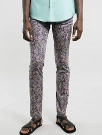 Topman Floral Print Ultra Skinny Trousers