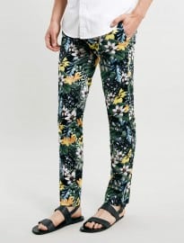 Topman Tropical Print Ultra Skinny Trousers