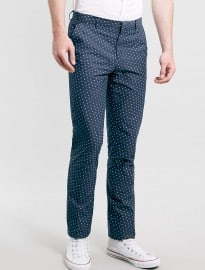 Topman Navy Spot Skinny Trousers
