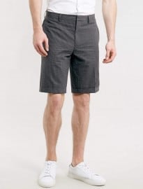 Topman Grey Seersucker Stripe Shorts