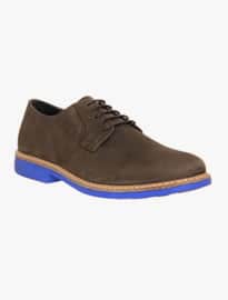 Ask The Missus Black Hole Lace Up Brown Nubuck Blue Sole