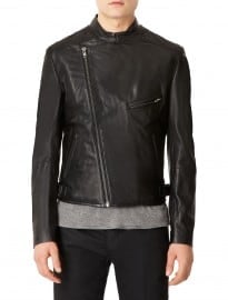 Topman Black Leather Biker Jacket