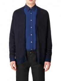 Topman Navy Zip Bomber Cardigan
