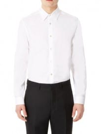 Topman White Long Sleeve Textured Shirt