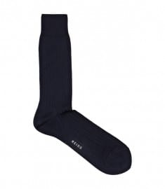Reiss Shackleton Plain Rib Sock Navy