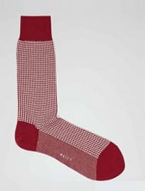 Reiss Brenta Houndstooth Check Socks Summerberry
