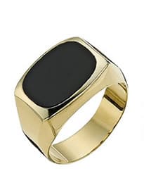 Together Bonded Silver & 9ct Gold Mens Onyx Ring