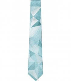 Reiss Hazarin Triangle Watercolour Geo Print Tie Seafoam Blue