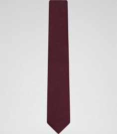 Reiss Contra Plain Wool Tie Bordeaux
