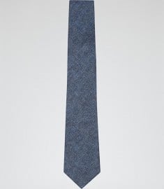 Reiss Exmouth Plain Linen Tie Navy