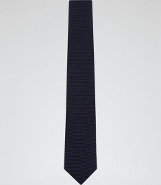 Reiss Cutler Knitted Silk Tie Navy