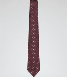 Reiss Dino Polka Dot Jacquard Silk Tie Pink