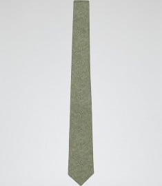 Reiss Exmouth Linen Woven Tie Sage