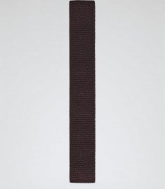 Reiss Darcy Slim Silk Knitted Tie Wine Berry