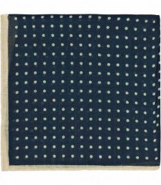 Reiss Winehouse Modal Polka Dot Pocket Square Navy