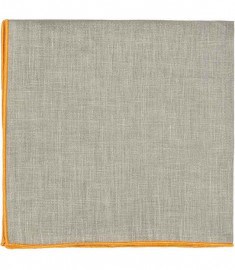 Reiss Yacht Plain Linen Pocket Square Grey