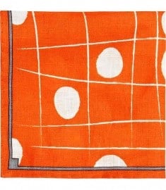 Reiss 1971 Frak Abstract Grid Polka Dot Pocket Square Orange