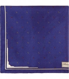 Reiss Grandslam Micro Wing Print Pocket Square Navy