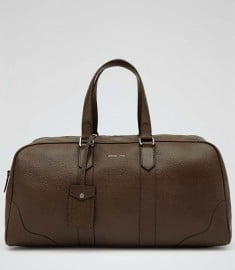 Reiss Centureous Small 24 Hour Holdall Dark Brown