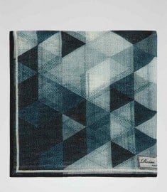 Reiss Holiday Triangular Print Pocket Square Blue