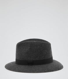 Reiss Pevensey Felt Fedora Charcoal