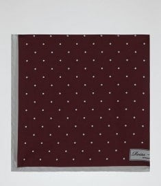 Reiss Garbo Silk Polka Dot Pocket Square Burgundy