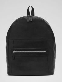 Reiss Raza Leather Backpack Black