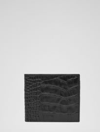 Reiss Paul Textured Leather Fold Wallet Black